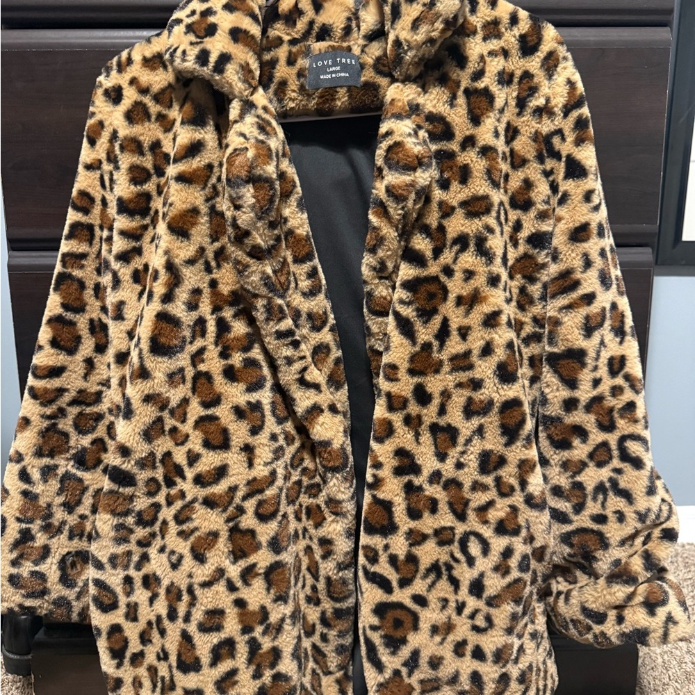 Large Leopard Print Coat